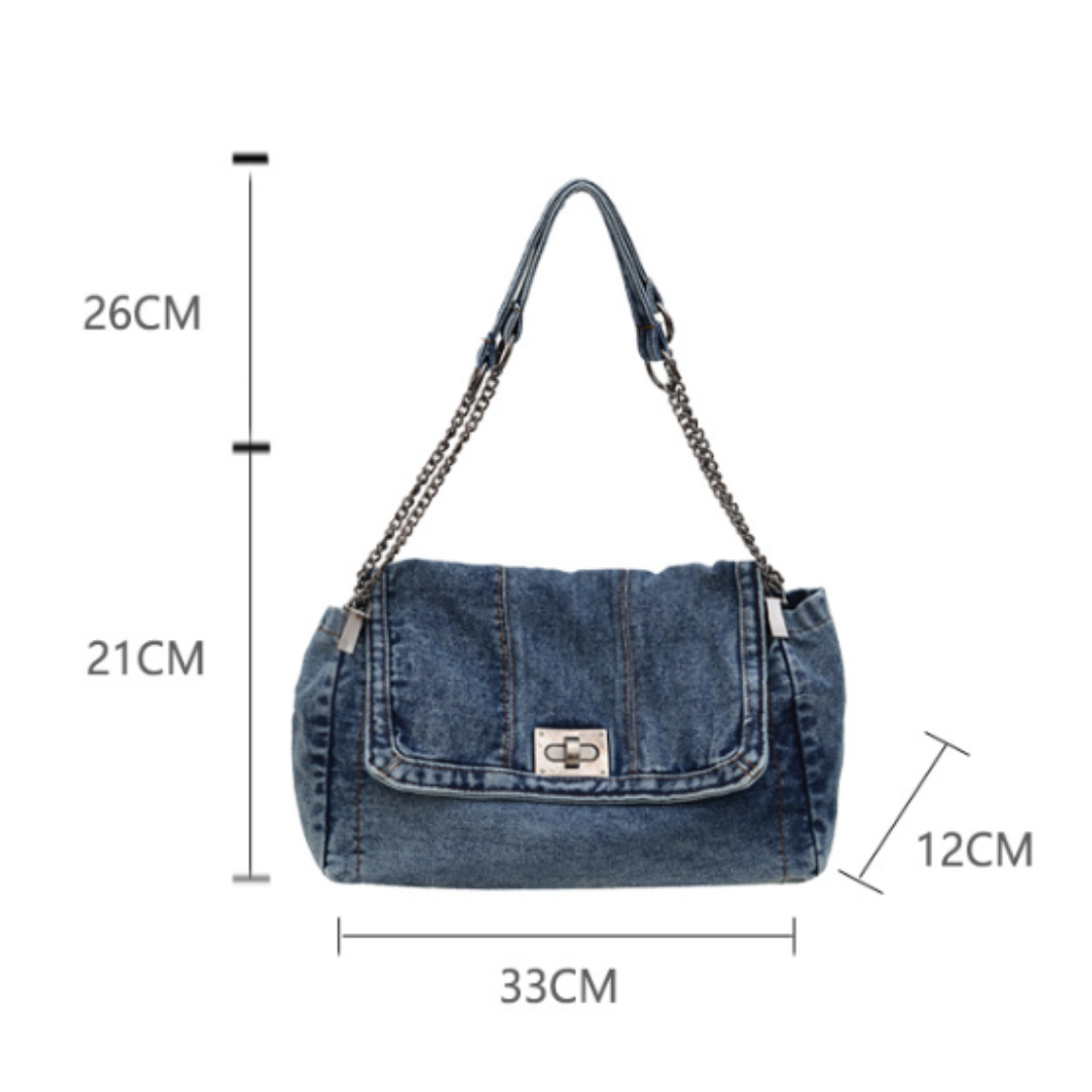 Frankie™ | Vintage Denim Chain Shoulder Bag