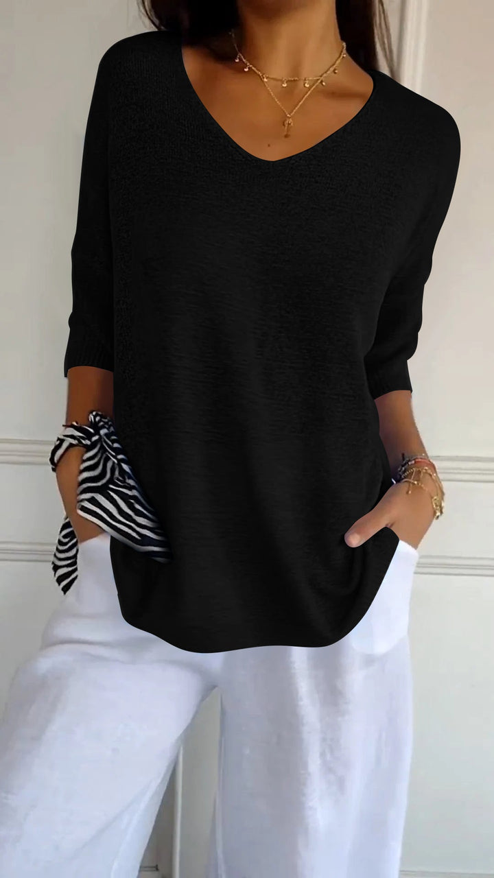 LAUREN™ - Top Casual de Decote em V