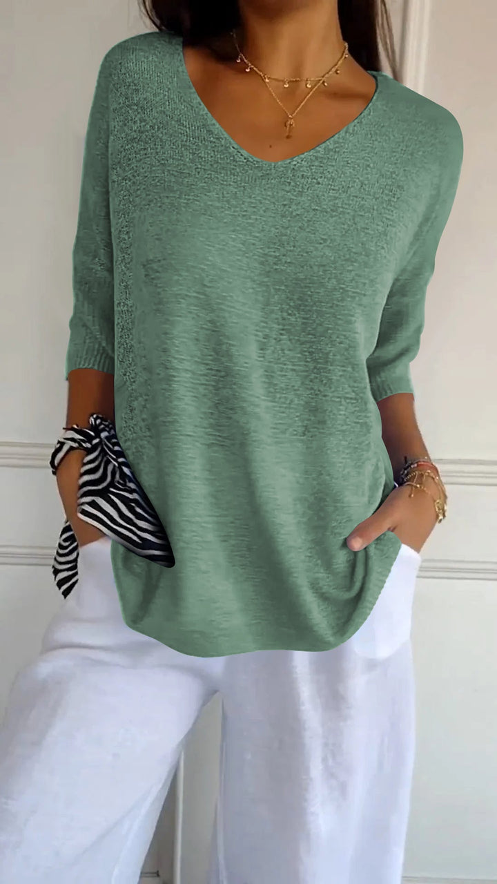 LAUREN™ - Top Casual de Decote em V