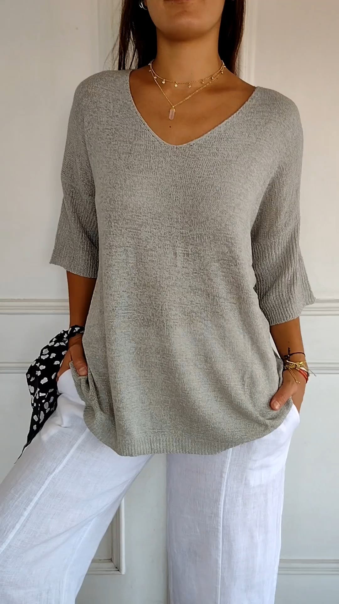 LAUREN™ - Top Casual de Decote em V