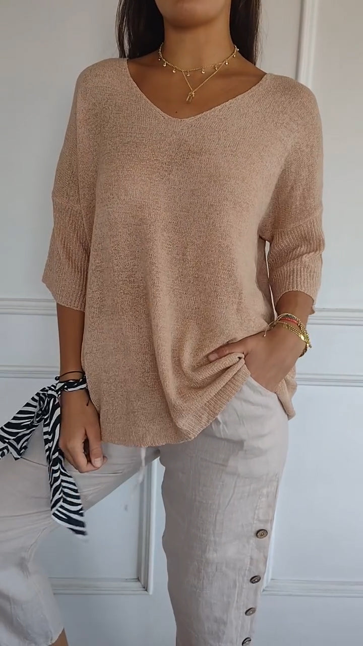 LAUREN™ - Top Casual de Decote em V