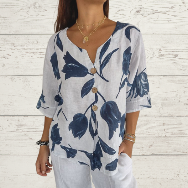 Despoina™ | Buttoned Floral Top