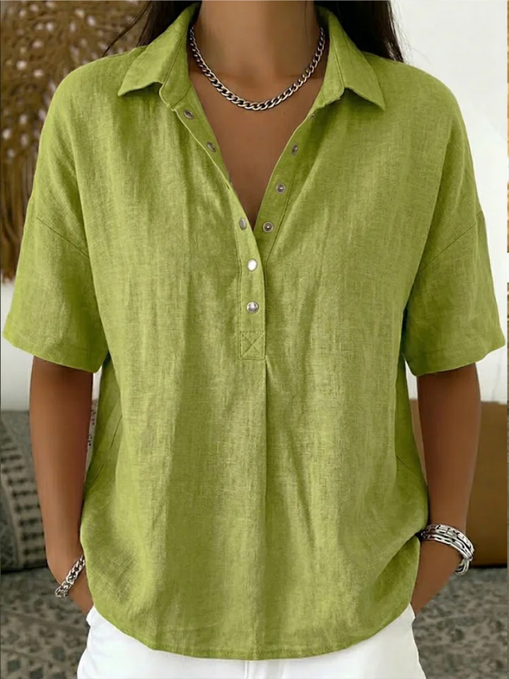 Madeline™ | Blusa Com Gola E Botões