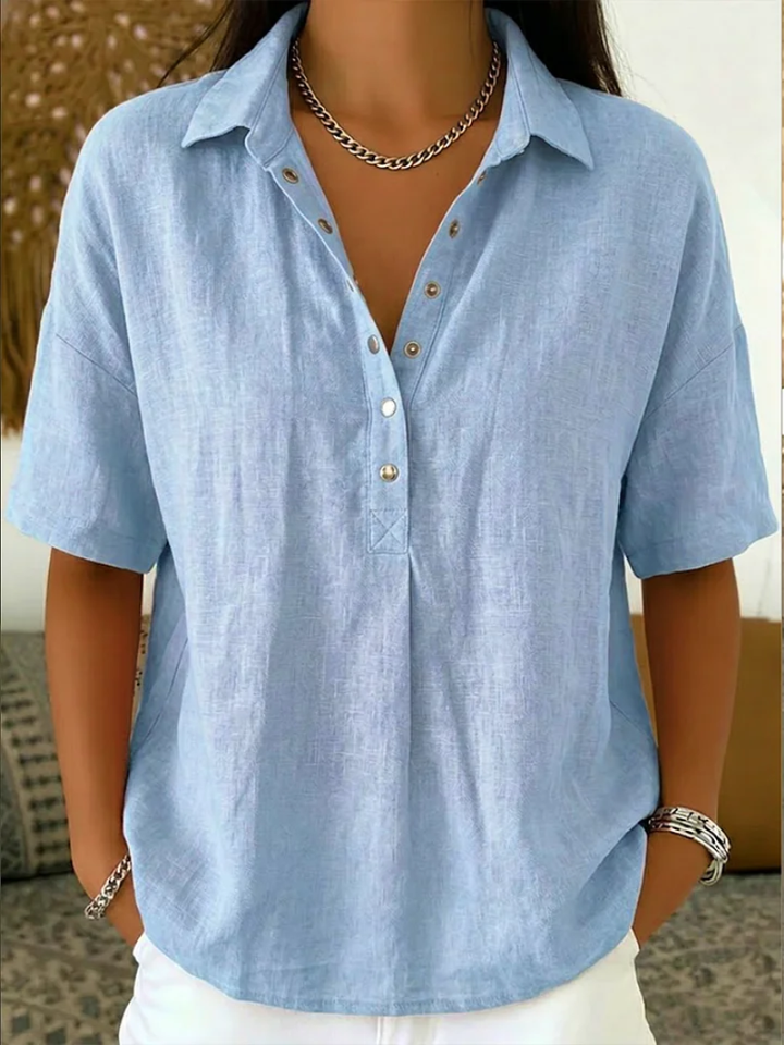 Madeline™ | Blusa Com Gola E Botões