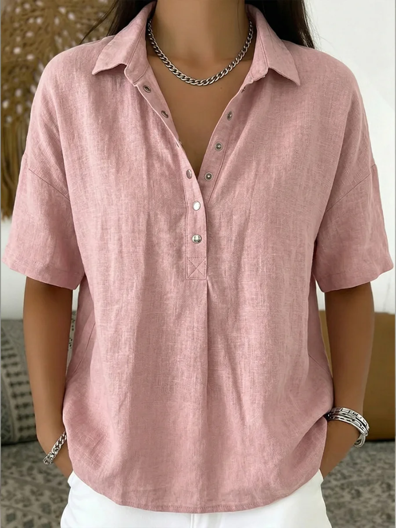 Madeline™ | Blusa Com Gola E Botões