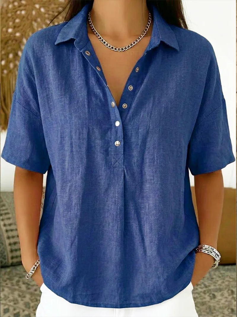 Madeline™ | Blusa Com Gola E Botões