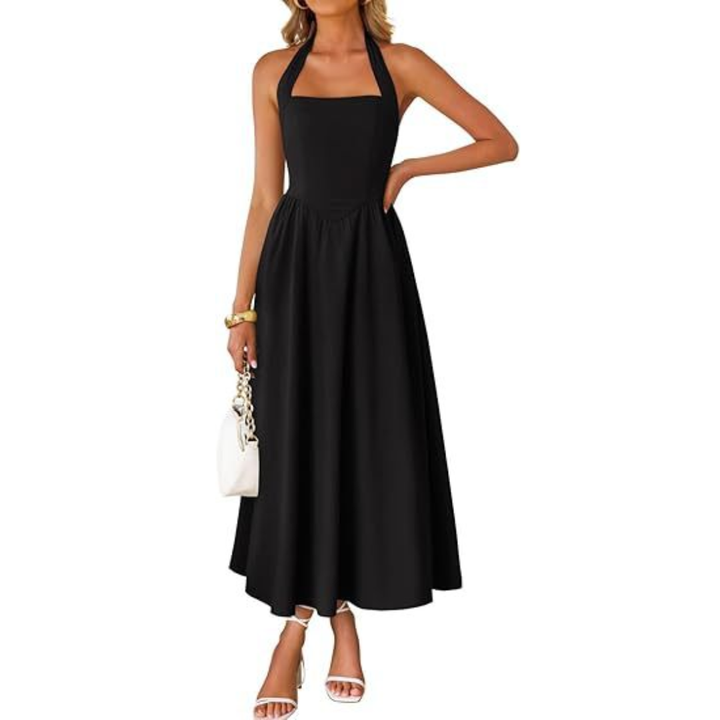Madison™ | Vestido com Gola Halter Sem Mangas