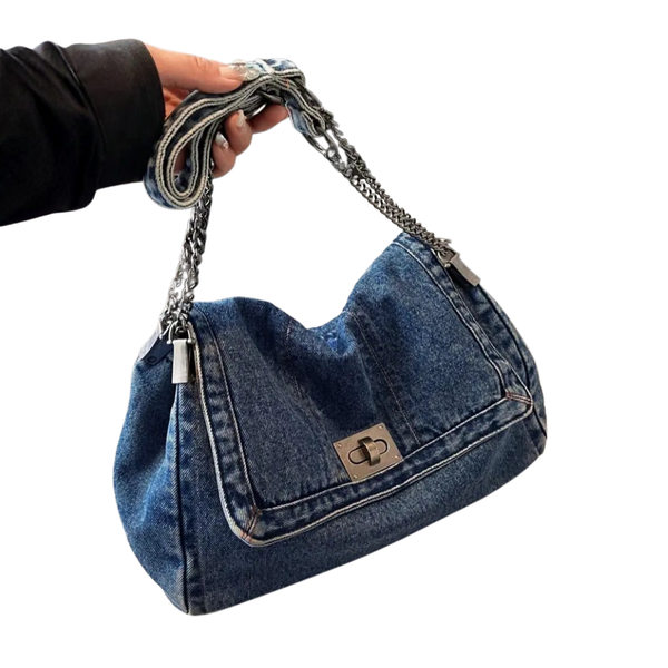 Frankie™ | Vintage Denim Chain Shoulder Bag