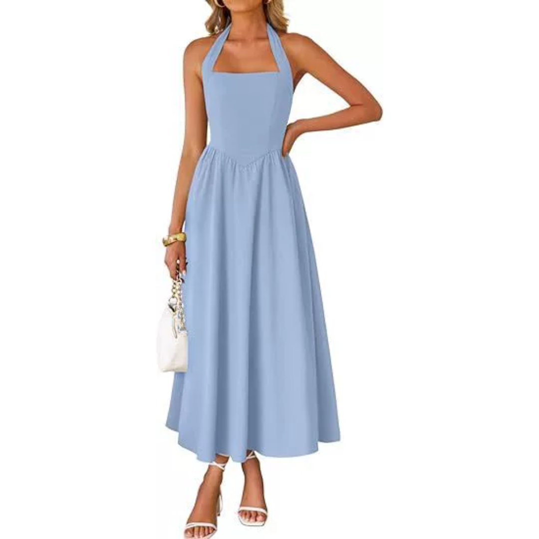 Madison™ | Vestido com Gola Halter Sem Mangas
