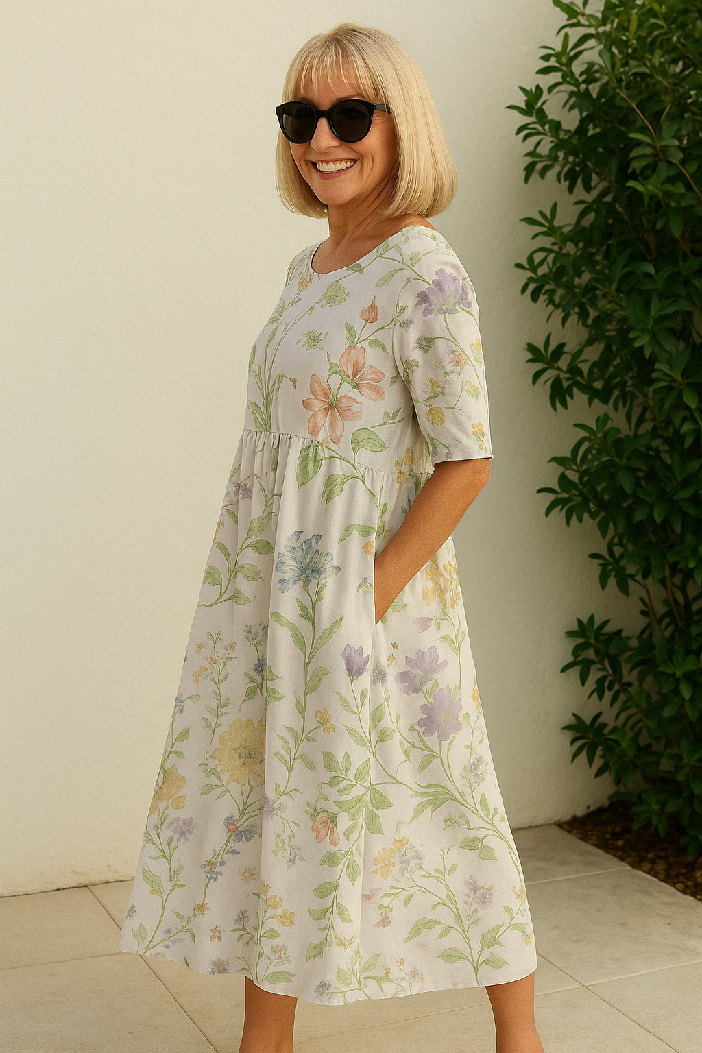 Eliza™ | Vestido Midi Descontraído