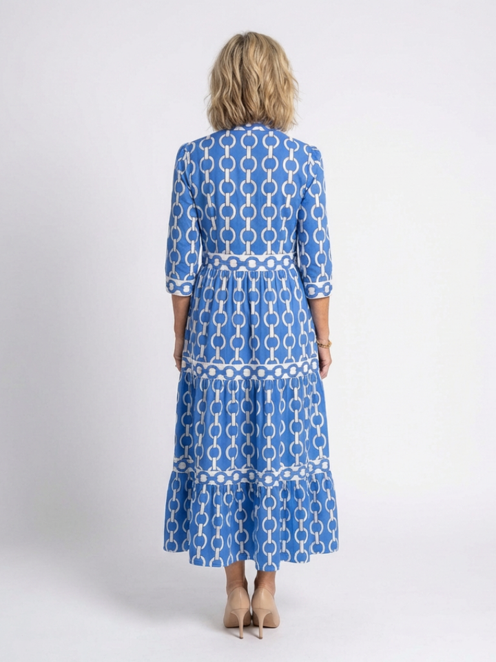 Julia™ | Chain Pattern Midi Dress