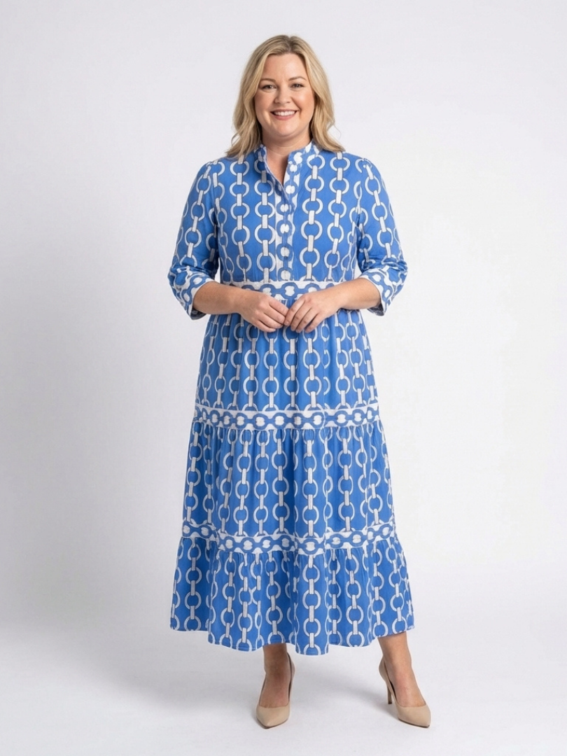 Julia™ | Chain Pattern Midi Dress