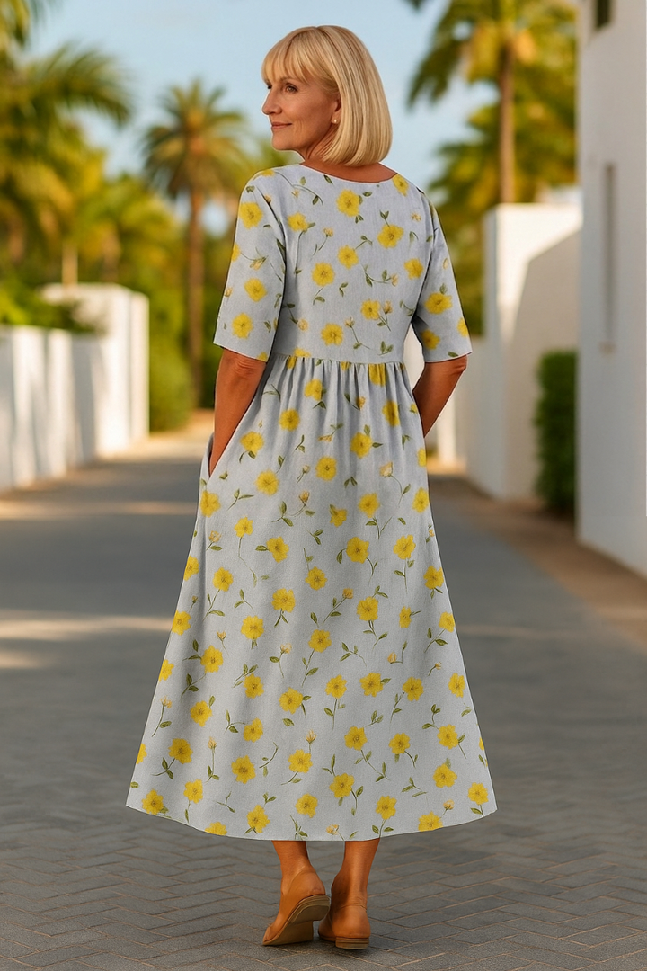 Eliza™ | Vestido Midi Descontraído