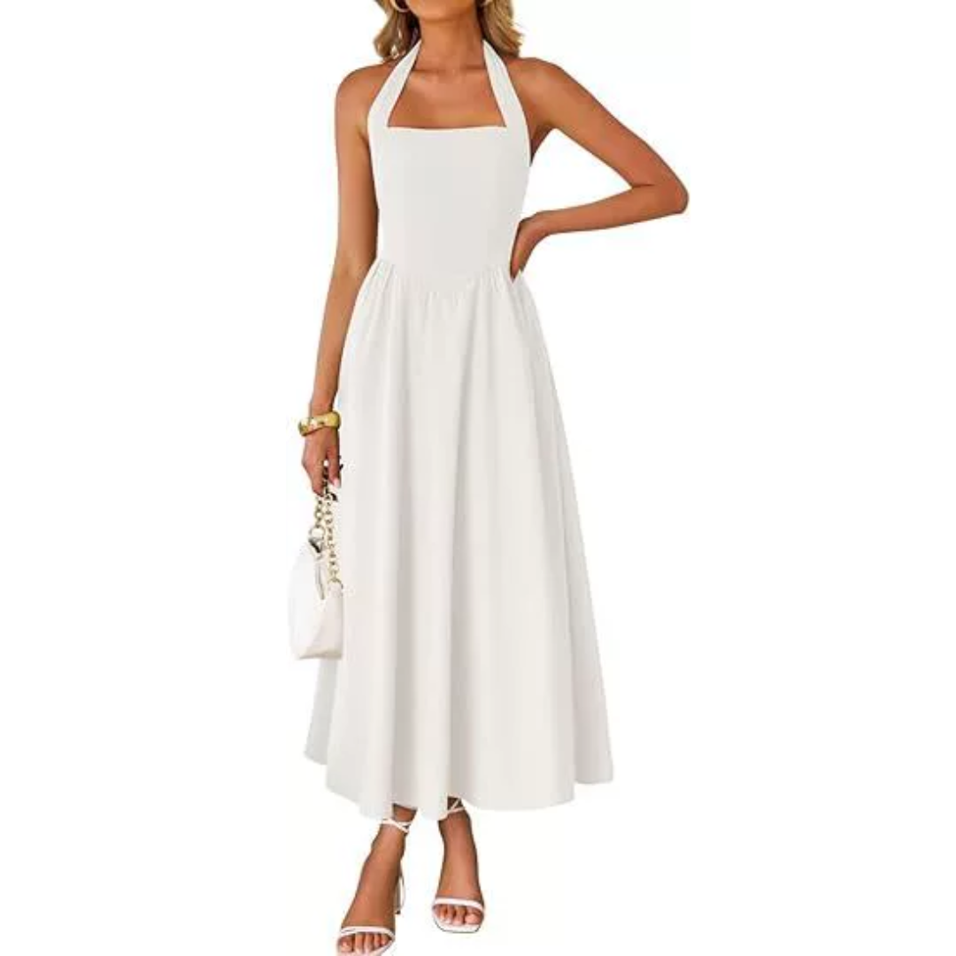 Madison™ | Vestido com Gola Halter Sem Mangas