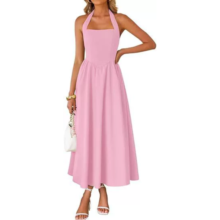 Madison™ | Vestido com Gola Halter Sem Mangas