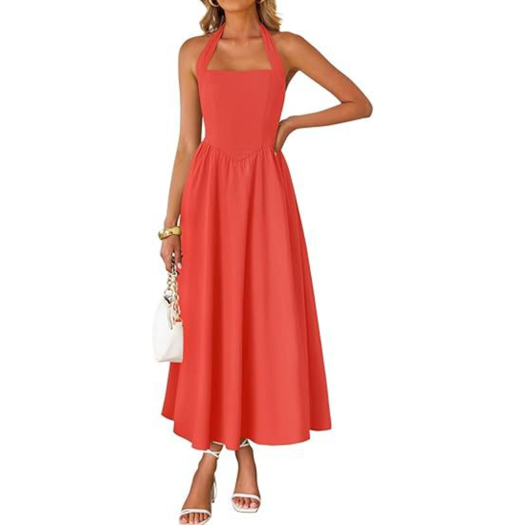 Madison™ | Vestido com Gola Halter Sem Mangas