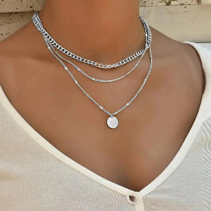 Elegant Gold- and Silver-Plated Necklace