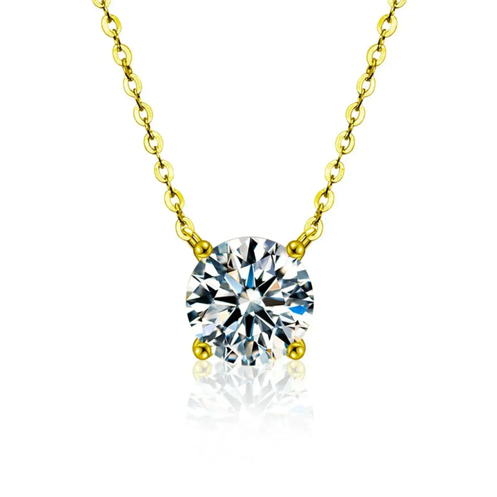 Gold-Plated Sterling Silver Necklace with Zircon