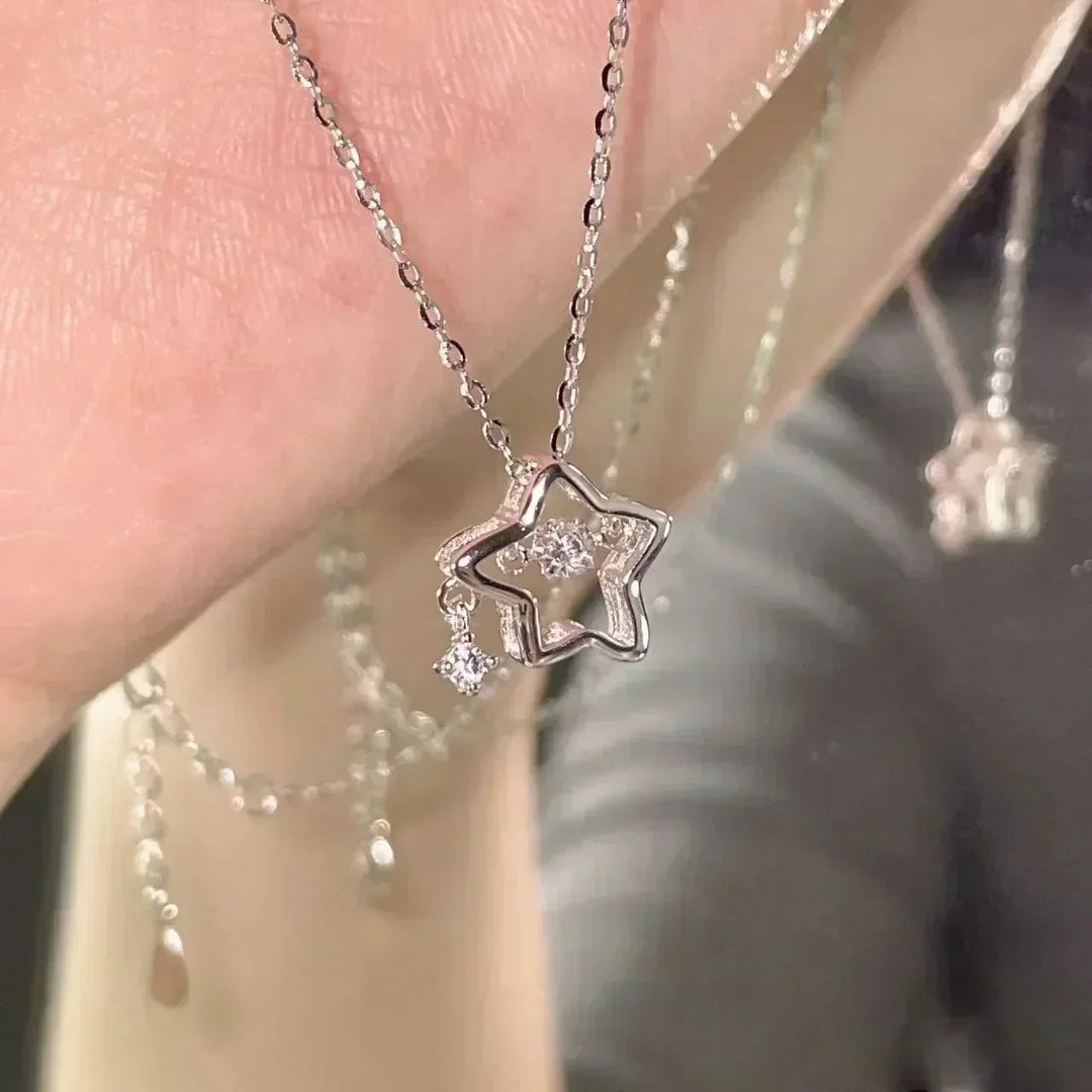 Elegant Metal Pendant Necklace with Crinkled Flower