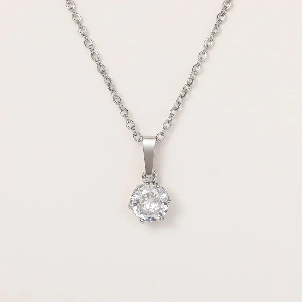 Classic Zircon Pendant Necklace