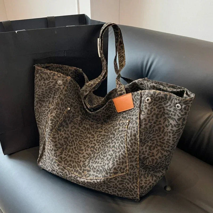 ODILE™ – Mala de Ombro Chique com Padrão Leopardo