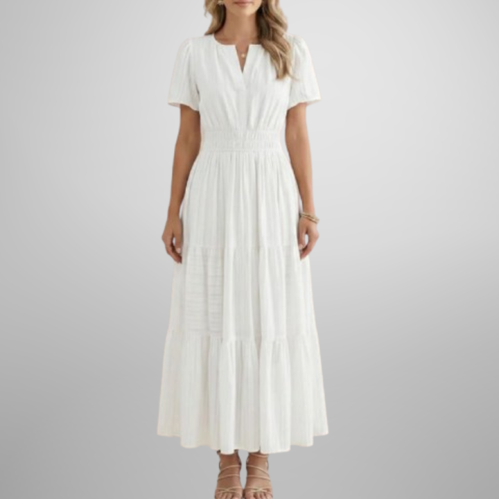 Elara™ | Vestido Maxi A-Line Boho com Decote em V e Caimento Fluido