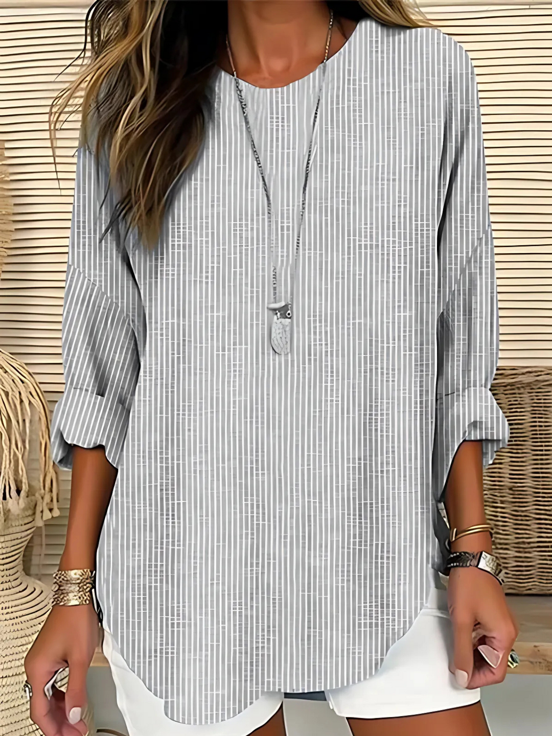 Rhea™ | Blusa às Riscas