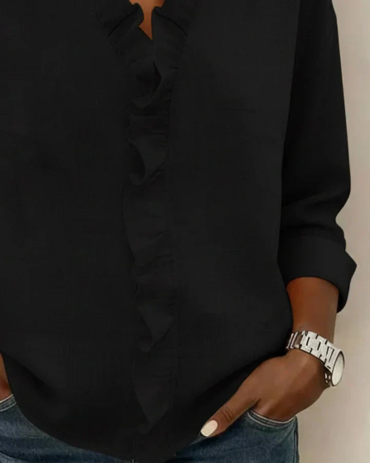 Emily™ | Ruffled V-Neck Blouse