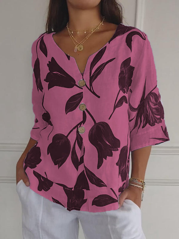 Despoina™ | Buttoned Floral Top