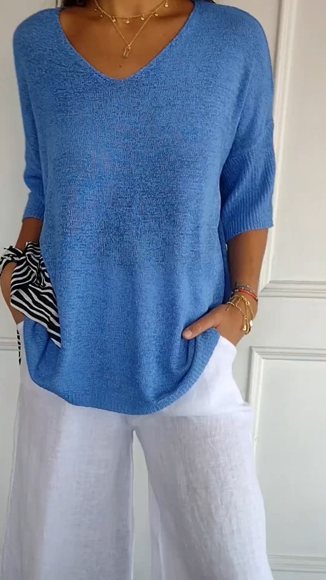 LAUREN™ - Top Casual de Decote em V