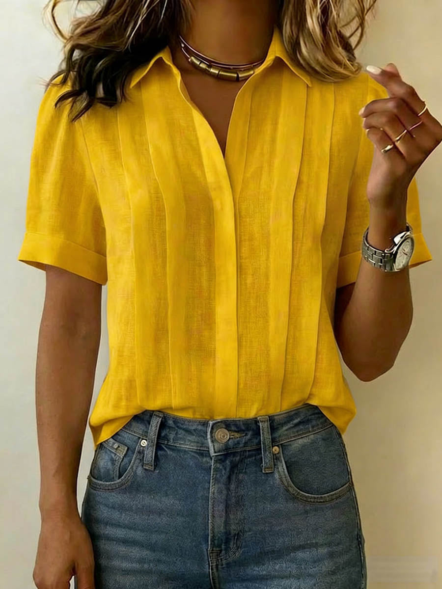Rim™ | Loose Pleated Shirt with Collar