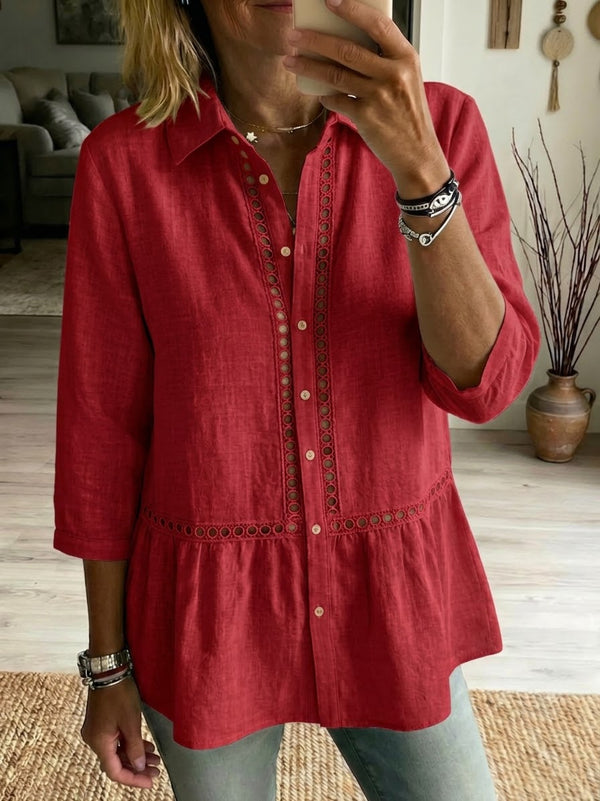 Rania™ | Chemise en patchwork de lin et coton