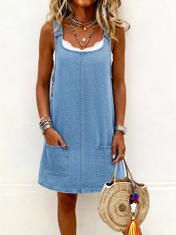 Lisa | Vestido Macacão Casual de Ganga