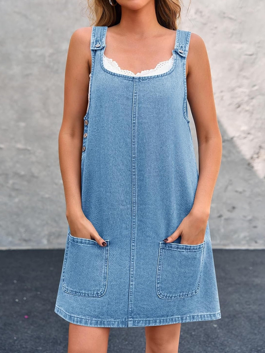 Lisa | Vestido Macacão Casual de Ganga